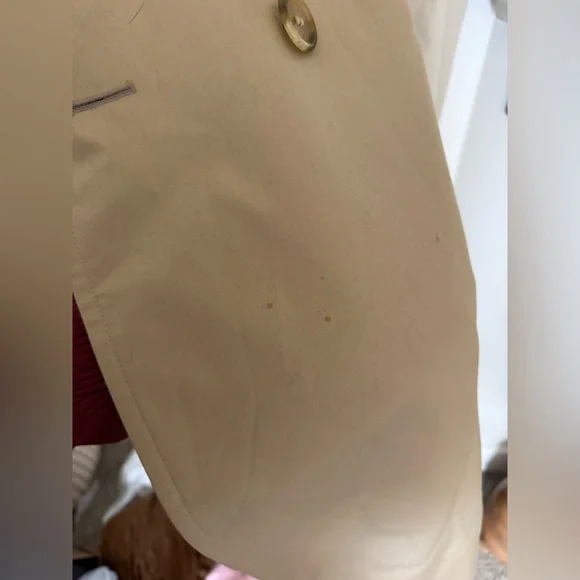 Vintage Burberry Burberrys Trench Coat Tan Plaid Lined Belted 46 Long Classic - Picture 11 of 16